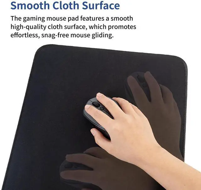 Alt view image 3 of 7 - Tongyanat 15W Large Gaming Mouse Pad with Superior Micro-Weave Cloth, Extended Desk Mousepad with Stitched Edges, Non-Slip Base, Water Resist Keyboard Pad for Gamer, Office & Home, 30 x 12 in, Black