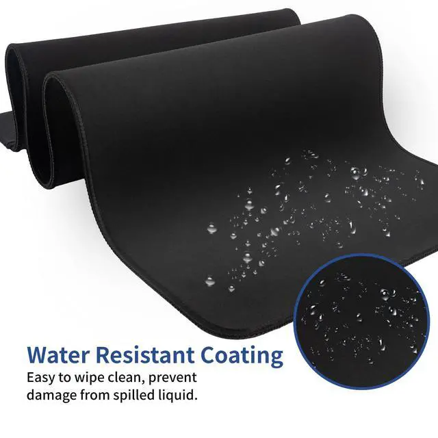 Alt view image 7 of 7 - Tongyanat 15W Large Gaming Mouse Pad with Superior Micro-Weave Cloth, Extended Desk Mousepad with Stitched Edges, Non-Slip Base, Water Resist Keyboard Pad for Gamer, Office & Home, 30 x 12 in, Black