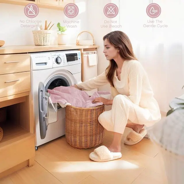 Alt view image 3 of 6 - Electric Heated Blanket Throw Size 50"x60" - Flannel & Sherpa Fabric Dual-Sided, 6 Heat Settings & 3 Hours Auto Off, Soft & Cozy Warming Throw for Home, Office, or Bed, Machine Washable, Light Pink