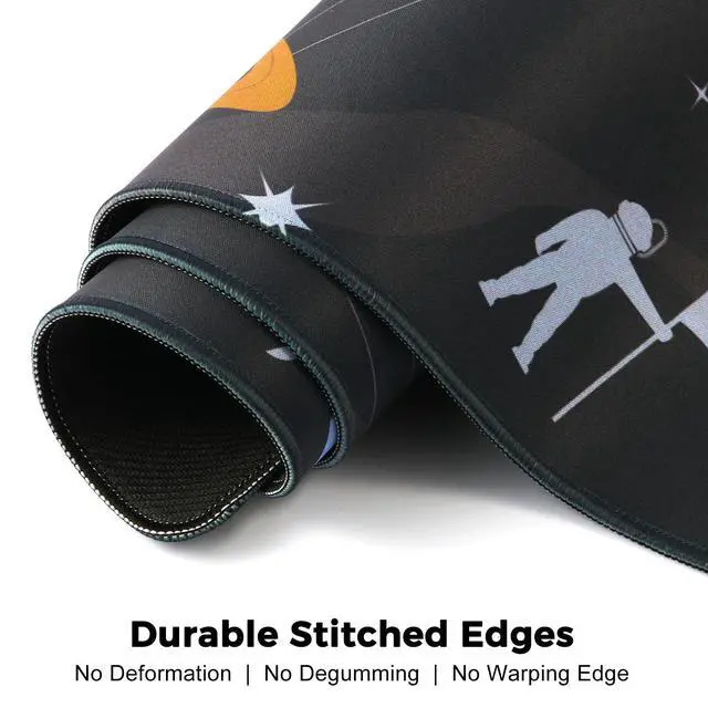 Alt view image 6 of 7 - XXL Gaming Mouse Pad 35.4X 15.7Inches,Extra Large Non-Slip Rubber Base, 3mm Thick Waterproof Desk Mat for Keyboard & Mouse, Black Universe Design,Extended Mousepad for PC, Laptop, Home & Office