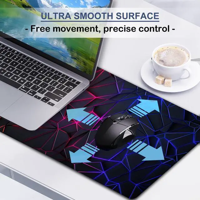 Alt view image 5 of 7 - Mouse Pad - Desk Pad Extended 31.5x11.8inch Large Mousepad 3D Computer Gaming Mouse Pad Desk Mat with Stitched Edges Non-Slip Rubber Base for Office/Home