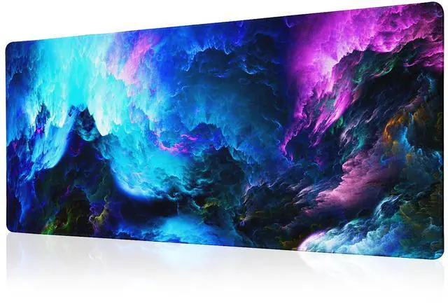 Main image of Dazzling Galaxy Gaming Mouse Pad Blue Desk Mat XL Mouse Gaming Pads, Starry Sky Keyboard Pads Extra Large Desktop Computer Mats with Non-Slip Base & Stitched Edges, Vintage Office Decor 31.5x11.8