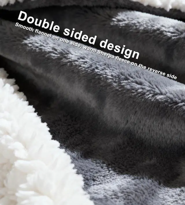 Alt view image 2 of 7 - COZYXWORLD Heated Electric Blanket Over Heated Protection Throws 9 Hours Auto Off ETL Certificated Blankets Grey 50×60