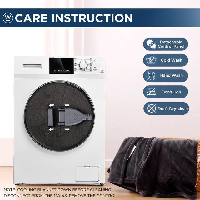 Alt view image 7 of 7 - Electric Blanket Heated Throw, Super Cozy Soft Flannel 50"" x 60"" Heated Throw with 6 Fast Heating Levels & 2-10 Auto-Off, Machine Washable, ETL&FCC Certification, Home Office Use, Grey