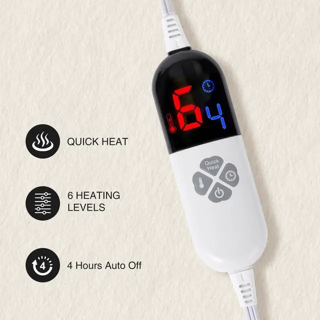 Alt view image 2 of 7 - VELLUBAM Faux Fur Heated Blanket Throw Dark Grey - Luxury Fluffy Rabbit Bubble Electric Blanket with 6 Heating Levels, 4 Time Settings, Ideal Gift for Women, Machine Washable (50"x60")