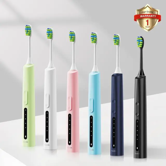 Alt view image 6 of 6 - 7AM2M Sonic Electric Toothbrush, High Power Rechargeable Toothbrushes, 5 Modes with 2 Minutes Built in Smart Timer, with 4 Brush Heads for Adults and Kids, One Charge for 60 Days (Pink)