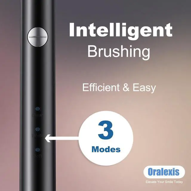 Alt view image 3 of 7 - Electric Toothbrush for Adults and Kids, with 8 Brush Heads and Tongue Scraper, 2 Minute Smart Timer, One Fast Charge Last 120 Days, 40000 VPM Deep Clean, Sonic Travel Toothbrush - Black