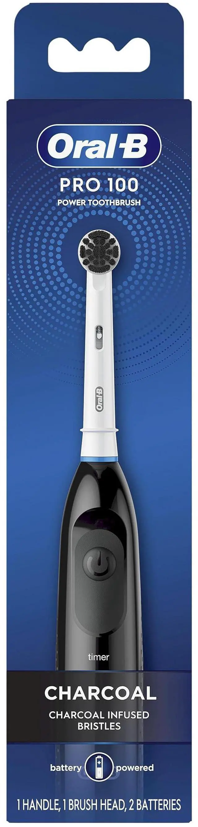 Main image of Pro 100 Charcoal, Battery Powered Electric Toothbrush, Black