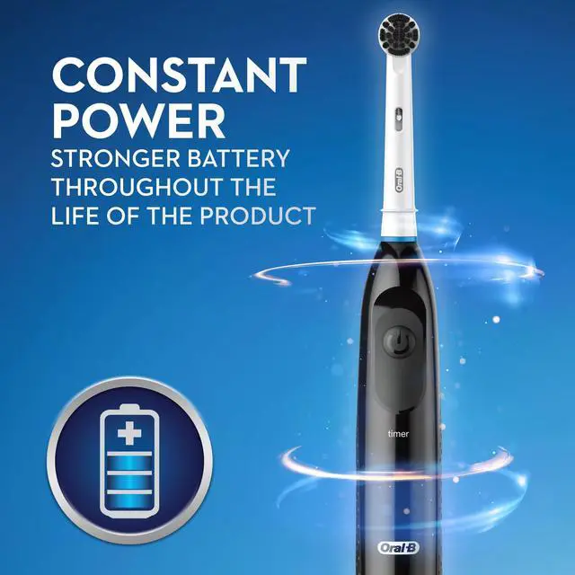 Alt view image 5 of 7 - Pro 100 Charcoal, Battery Powered Electric Toothbrush, Black