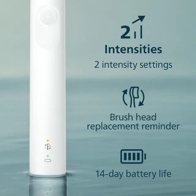 Alt view image 6 of 7 - Electric Toothbrush - Sonic Toothbrush with Advanced Sonic Technology, Pressure Sensor, Two Intensity Settings, Smartimer & Quadpacer, White, Model HX3681/23