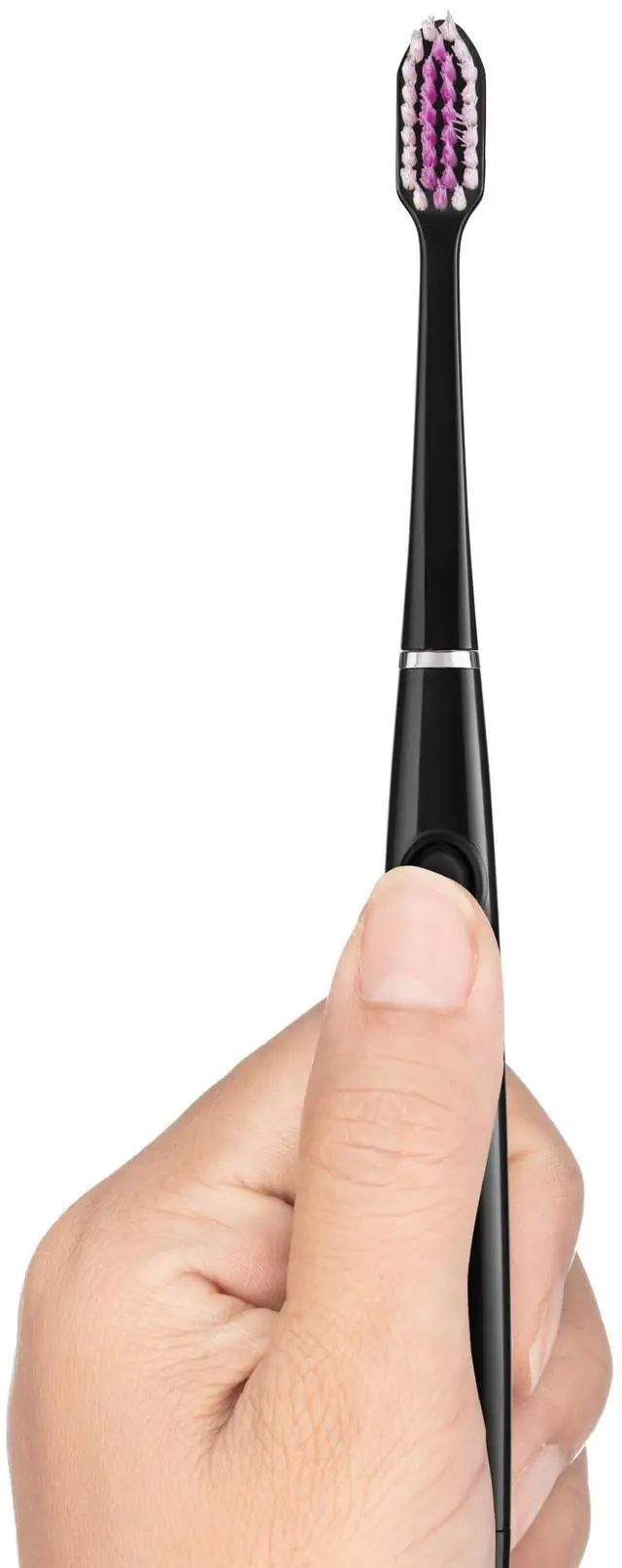 Alt view image 6 of 7 - Sonic Powered Toothbrush, Tapered Bristles Clean Below The Gumline, Bundle, Black, 1 Handle(1 Count) + 2 Refills 2 Count(Pack of 1)