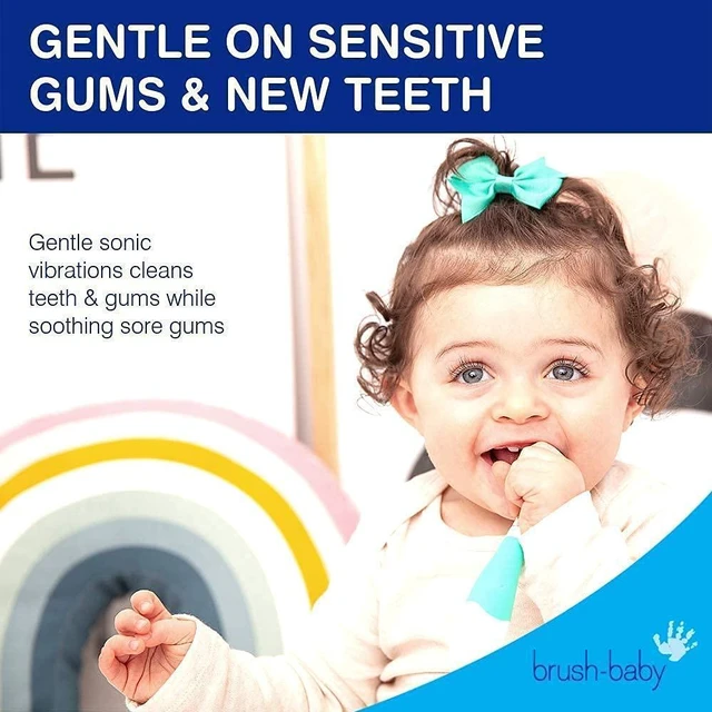 Alt view image 4 of 7 - BabySonic Blue Electric Toothbrush, 0-36 Months - Soft, Gentle Vibrating Toothbrush for Sensitive Gums & New Teeth - with LED Light & Suction Base - Baby & Toddler Brush Heads