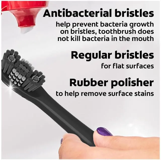 Alt view image 4 of 7 - 360 Power Charcoal Battery Toothbrush