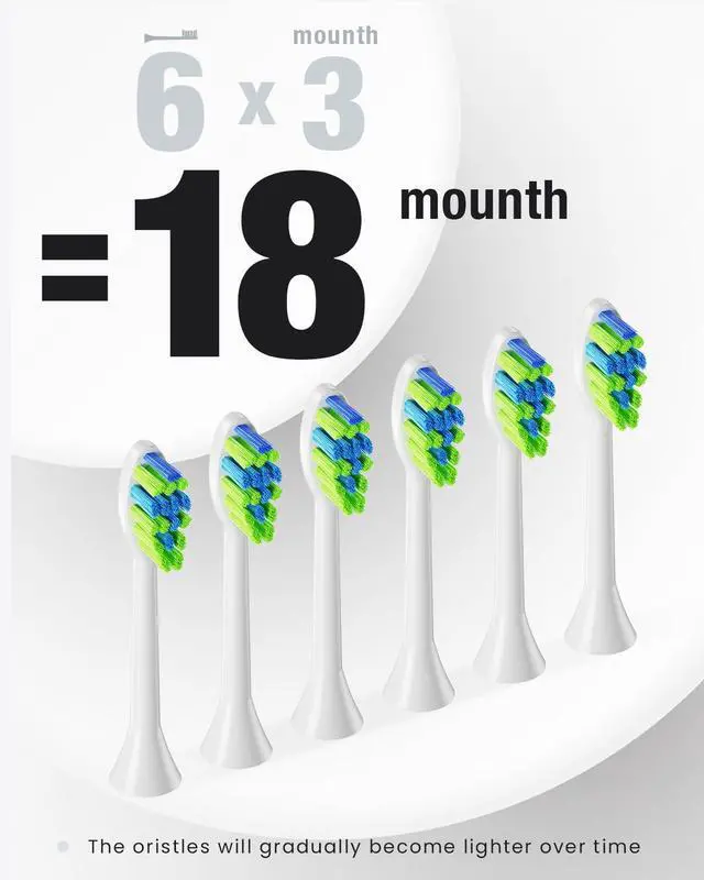 Alt view image 7 of 7 - 7AM2M Ultrasonic Electric Toothbrush with 6 Brush Heads for Adults&Kids, Type C Charging, One Charge for 120 Days, 5 Modes&40000VPM Powered Toothbrush, 2 Minutes Built in Smart Timer (Peacock Green)