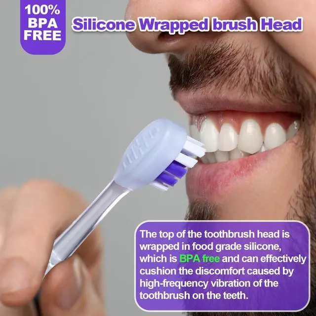 Alt view image 6 of 7 - Metal Electric Toothbrush with UV Mode, Vibration and Oscillation Electric Toothbrush for Adults, 6 Brush Heads & Travel Case & Dust Cover, 5 Modes & Built in Timer, One Charge Last 120 DayRose