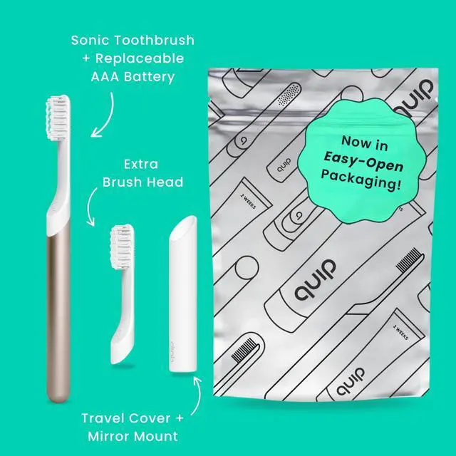 Alt view image 6 of 7 - Metal Sonic Electric Toothbrush for Adults - Time Travel & Soft Bristles with Travel Case & Replacement Brush Head - 3 Month Battery Life, Dawn Peach Gold
