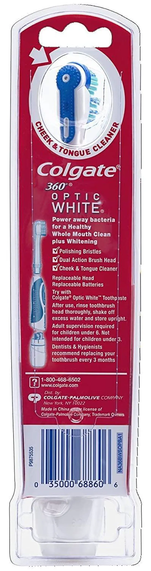 Alt view image 5 of 5 - Colgate Optic White Battery Powered Toothbrush, Soft