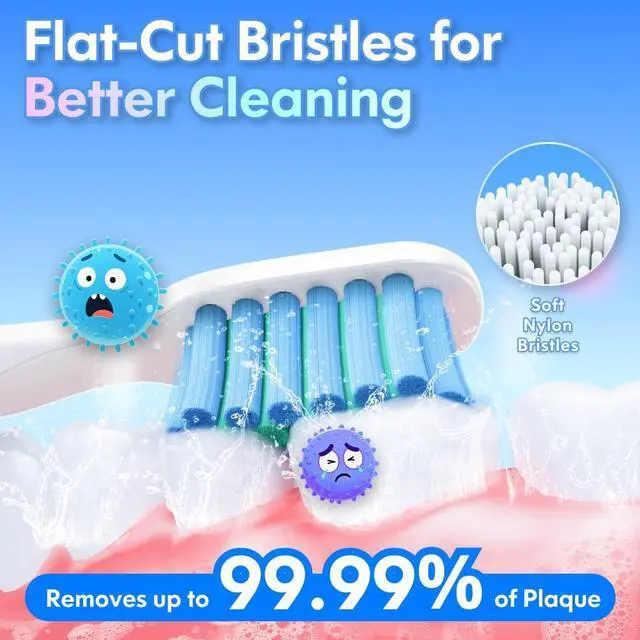 Alt view image 3 of 7 - Electric Toothbrush Kids Age 3-5-7-8-12 Year Old, Childrens Electric Toothbrush Rechargeable with Timer 3 Modes 4 Vibrating Heads Habit Stickers 31000VPM Boys Electric Tooth brush (Astronaut Blue)