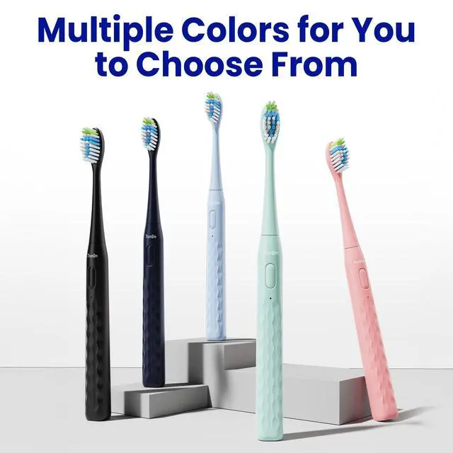 Alt view image 6 of 7 - 7AM2M Sonic Electric Toothbrush for Adults & Kids, with Travel Case&2 Brush Heads, 1 Charge for 90 Days, Type-C Rechargeable Sonic Toothbrush, Compact Design for Daily/Travel Use - Navy