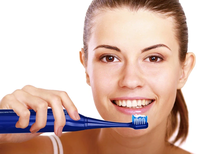 Alt view image 2 of 6 - S430 Power Rechargeable Sonic Toothbrush: 40,000 Strokes Per Minute, 12 Brush Head Replacements & Toothbrush Set Included - Blue