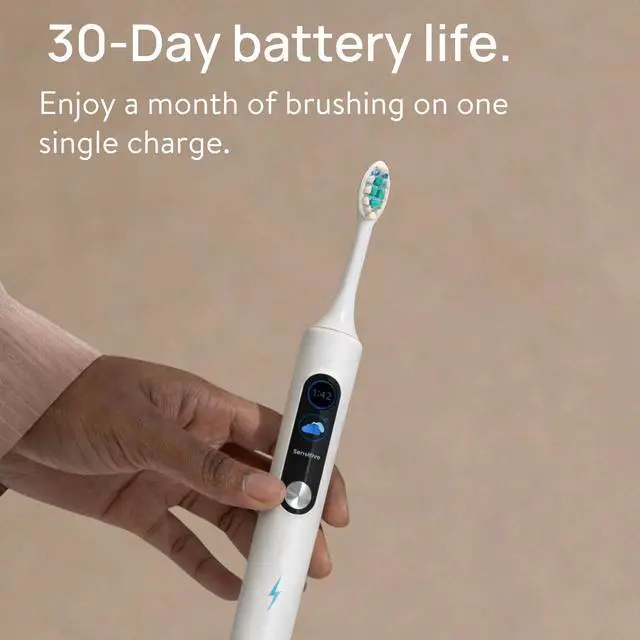 Alt view image 7 of 7 - Electric Toothbrush with Tynex Bristles - Rechargeable Toothbrush with 30-Second Reminder & 2-Minute Smart Timer - IPX7 Waterproof Sonic Tooth Brush Includes 2 Tooth Brush Heads