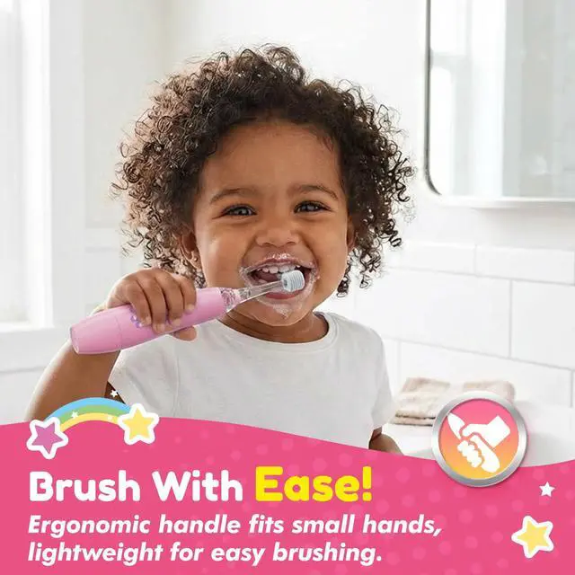 Alt view image 4 of 7 - Electric Toothbrush for Kids Toddler 1-5 Years, Unicorn Toothbrush with LED Light, 360° Sonic Baby Toothbrush, 2 Min Timer, Gentle Vibration, Pink Unicorn Design for Girls