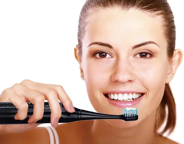 Alt view image 4 of 6 - S750 Sonic Toothbrush (Black) Smart Series Electronic Power Rechargeable Battery Toothbrush for Adults 12 Bonus Brush Heads