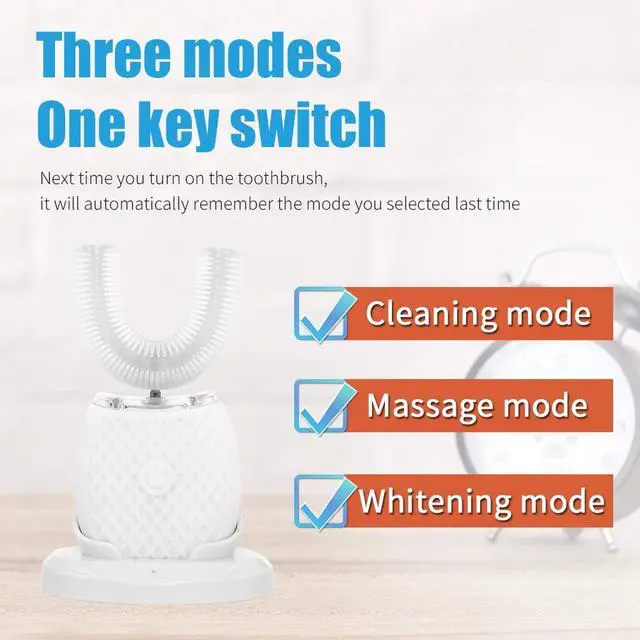 Alt view image 4 of 7 - RONGCHUANG Automatic Toothbrush for Adults - Ultrasonic Electric Toothbrush with Soft Bristles Rechargeable Portable 30'' Automatic Timer Wireless Charging Washable Dual-Use for Travel & Home (White)