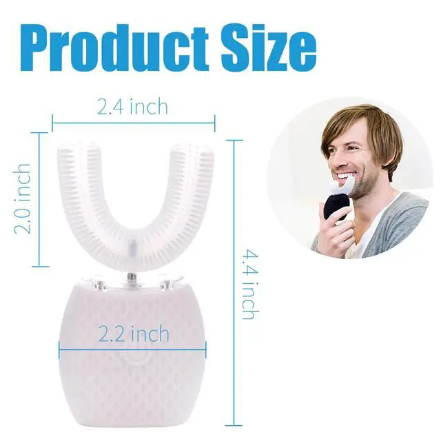 Alt view image 7 of 7 - RONGCHUANG Automatic Toothbrush for Adults - Ultrasonic Electric Toothbrush with Soft Bristles Rechargeable Portable 30'' Automatic Timer Wireless Charging Washable Dual-Use for Travel & Home (White)