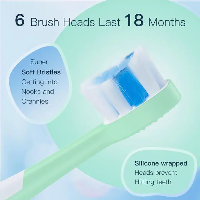 Alt view image 4 of 5 - Kids Electric Toothbrushes Sonic Rechargeable Tooth Brush Gifts for Boys and Girls Smart Timer Power Toothbrush - 3 4 5 6 7 8 9 10 11 12 (Mint)