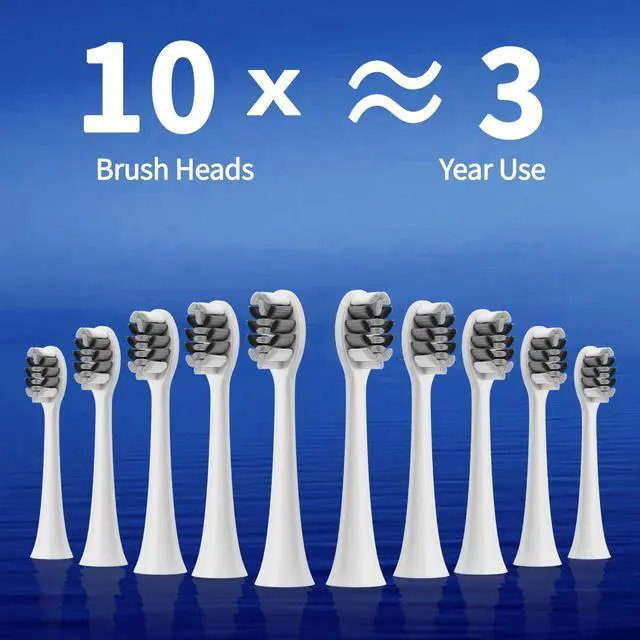 Alt view image 5 of 7 - Lumivoid Sonic Electric Toothbrush for Adults & Kids - 10 Brush Heads, 90-Day Battery, 5 Modes, 2-Min Timer, IPX8 Waterproof, Rechargeable & Travel-Friendly (Silver)