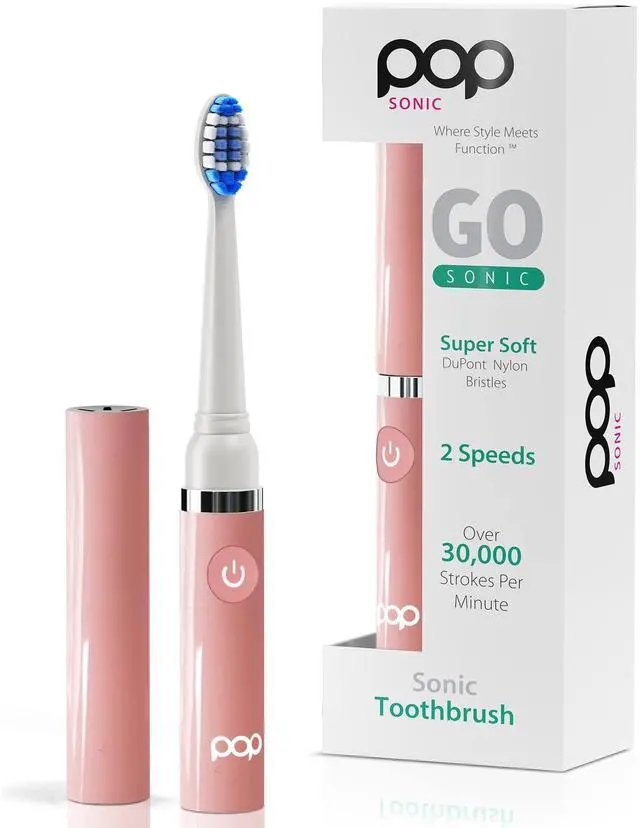 Main image of Electric Toothbrush (Pastel Pink) - Travel Toothbrushes w/AAA Battery | Kids Electric Toothbrushes with 2 Speed & 15,000-30,000 Strokes/Minute, Dupont Nylon Bristles