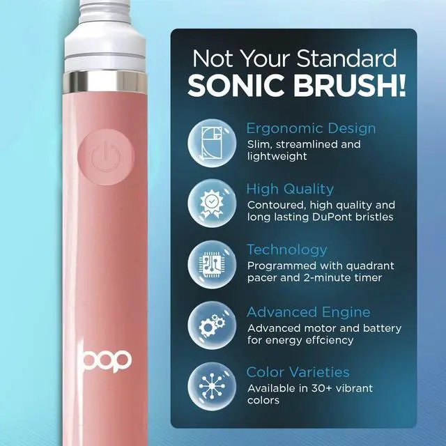 Alt view image 6 of 7 - Electric Toothbrush (Pastel Pink) - Travel Toothbrushes w/AAA Battery | Kids Electric Toothbrushes with 2 Speed & 15,000-30,000 Strokes/Minute, Dupont Nylon Bristles