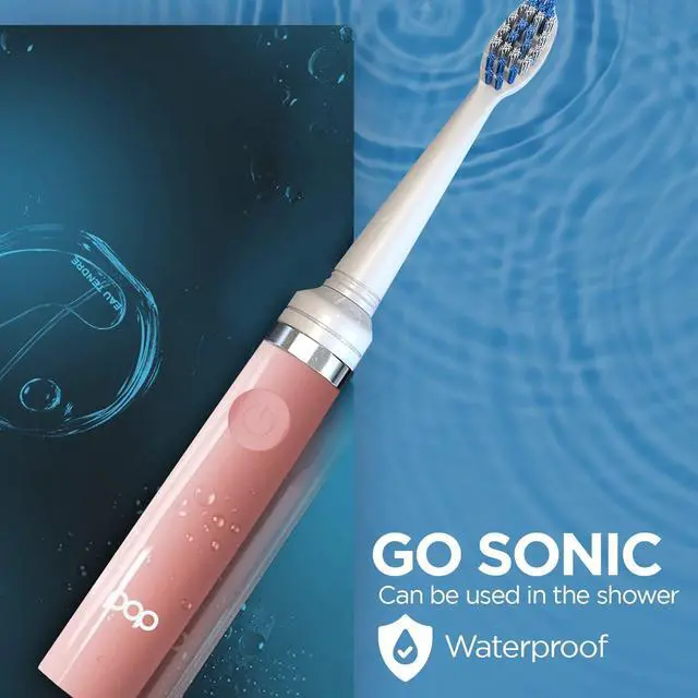 Alt view image 5 of 7 - Electric Toothbrush (Pastel Pink) - Travel Toothbrushes w/AAA Battery | Kids Electric Toothbrushes with 2 Speed & 15,000-30,000 Strokes/Minute, Dupont Nylon Bristles