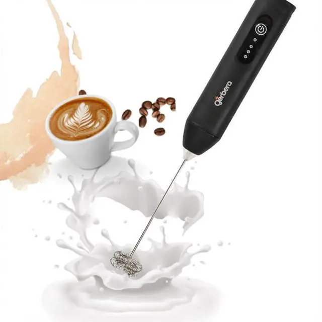 Main image of Gerbera Rechargeable Milk Frother Handheld,3 Speed Adjustable Electric Whisk Foam Maker, Handheld Drink Mixer, Frother Wand,Milk Foamer for Protein Powder, Drinks (Black)