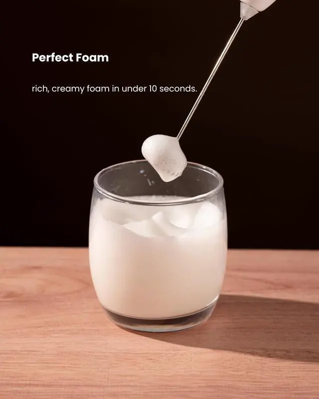 Alt view image 3 of 7 - Gerbera Rechargeable Milk Frother Handheld,3 Speed Adjustable Electric Whisk Foam Maker, Handheld Drink Mixer, Frother Wand,Milk Foamer for Protein Powder, Drinks (Black)