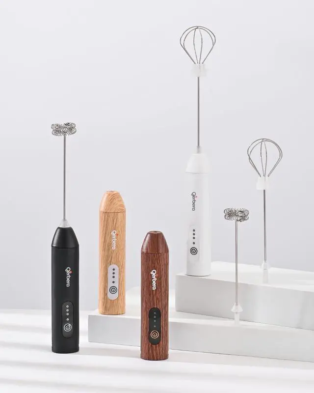 Alt view image 4 of 7 - Gerbera Rechargeable Milk Frother Handheld,3 Speed Adjustable Electric Whisk Foam Maker, Handheld Drink Mixer, Frother Wand,Milk Foamer for Protein Powder, Drinks (Black)