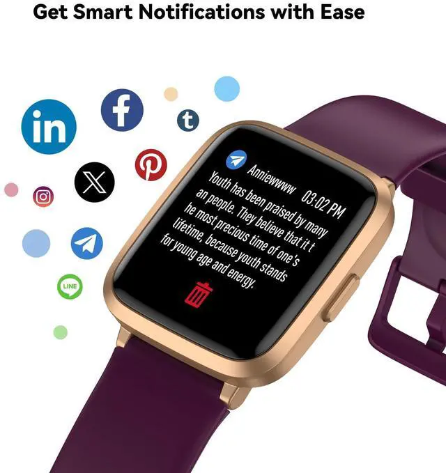 Alt view image 4 of 7 - Fitness Tracker Watch with Heart Rate Monitor, Activity Tracker with Pedometer, Sleep Monitor, Calories & Step Counter, IP68 Waterproof Smart Watches for Women Men Fitness Watch for Sports