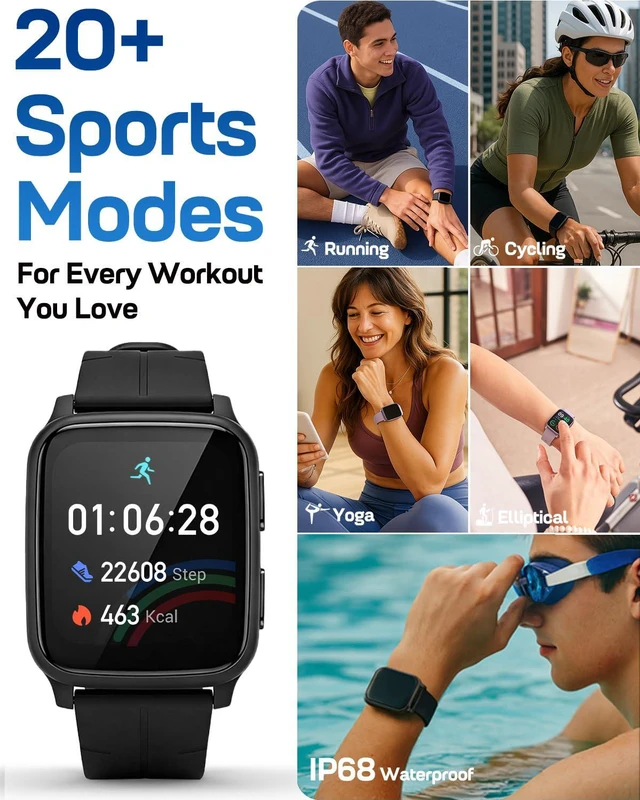 Alt view image 5 of 7 - MorePro Fitness Tracker with 24/7 Heart Rate & Blood Pressure Monitor, Blood Oxygen & Sleep Tracker, Smart Watch with Step Calorie Counter, IP68 Waterproof Activity Tracker for Women Men Android iOS