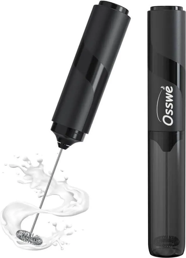 Main image of Premium Handheld Milk Frother with Cover, Battery Operated Drink Mixer Handheld Easy to Carry Electric Frother Wand For Coffee, Latte, Cappuccino, Frappe Drink, Hot Chocolate, Black
