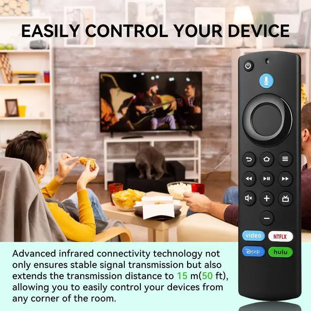 Alt view image 6 of 7 - Replacement Remote for Fire Series (with Voice Control) - Compatible with Smart TV Stick (HD/Limited/4K/4K Max), Smart TV (1st/2nd/3rd Generation) and TV Cube.