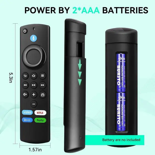 Alt view image 7 of 7 - Replacement Remote for Fire Series (with Voice Control) - Compatible with Smart TV Stick (HD/Limited/4K/4K Max), Smart TV (1st/2nd/3rd Generation) and TV Cube.