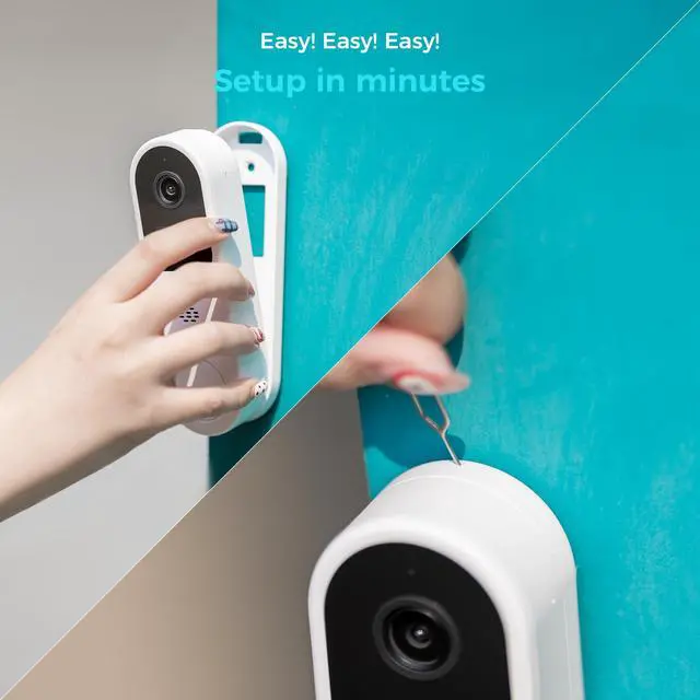 Alt view image 7 of 7 - Vicohome DB3 2K Smart Video Doorbell with Chime, Home Security Battery Camera Wireless, Audible Alarm, Easy to Setup, Human Detection,Two Way Audio, 2.4GHz Wi-Fi, No SD Slot
