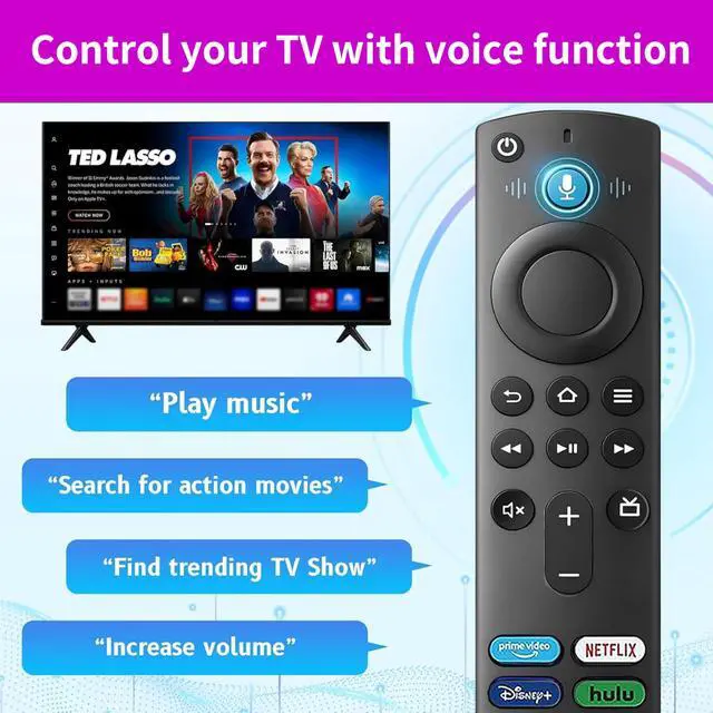 Alt view image 3 of 7 - Voice Remote Replacement (3rd Gen) Fit for All Fire-Series Smart TVs Cube/4K Max/4K/Stick/Stick Lite, Smart TV, Compatible Hisense, TCL, Insignia-Toshiba-Pioneer-Smart TV, Not for Roku/Sumsung