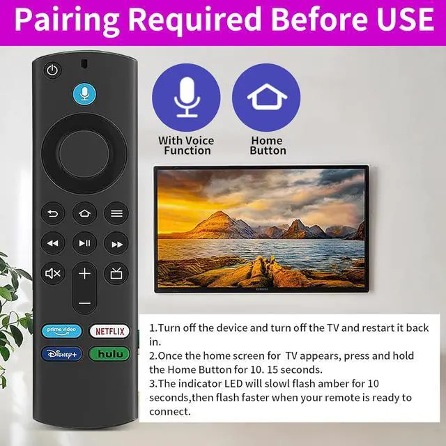 Alt view image 4 of 7 - Voice Remote Replacement (3rd Gen) Fit for All Fire-Series Smart TVs Cube/4K Max/4K/Stick/Stick Lite, Smart TV, Compatible Hisense, TCL, Insignia-Toshiba-Pioneer-Smart TV, Not for Roku/Sumsung