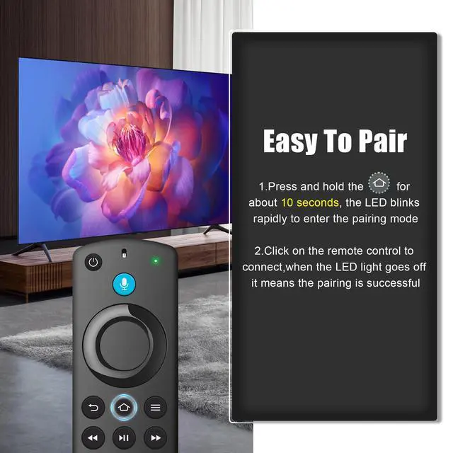 Alt view image 5 of 7 - Replacement Voice Remote Control Compatible with Fire Smart TV Stick(2nd Gen/3rd Gen/Lite/4K Max/Cube/HD), TV Stick 4K(1st/2nd Gen), Smart TVs 3rd Gen N0t for Samsung/ROKU-TVs White Button