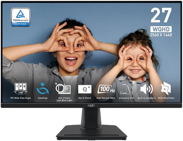 Main image of PRO MP275Q 27 Inch WQHD Office Monitor - 2560 x 1440 IPS Panel, 100 Hz, Eye-Friendly Screen, Built-in Speakers, Tilt-Adjustable - HDMI 2.0b, DP (1.2a)