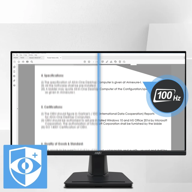 Alt view image 3 of 7 - PRO MP275Q 27 Inch WQHD Office Monitor - 2560 x 1440 IPS Panel, 100 Hz, Eye-Friendly Screen, Built-in Speakers, Tilt-Adjustable - HDMI 2.0b, DP (1.2a)