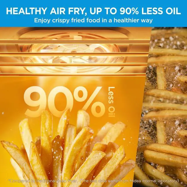 Alt view image 6 of 7 - Midea Flexify French Door Toaster Oven Air Fryer Combo, 26.4 QT, Extra Large Air Fryer Countertop Oven 10-in-1 Combo, 25% Faster Cooking and 90% Less Oil, Stainless Steel