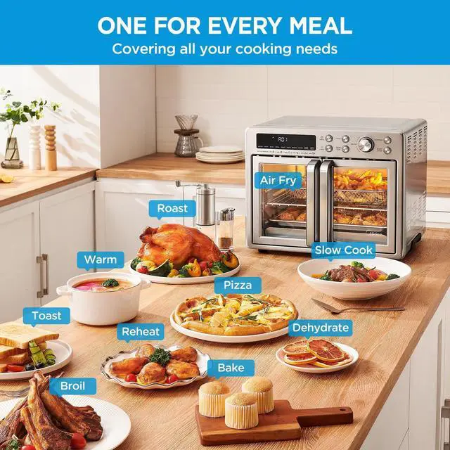 Alt view image 7 of 7 - Midea Flexify French Door Toaster Oven Air Fryer Combo, 26.4 QT, Extra Large Air Fryer Countertop Oven 10-in-1 Combo, 25% Faster Cooking and 90% Less Oil, Stainless Steel